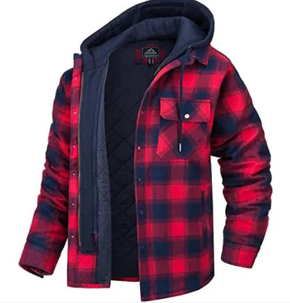 Men's Thick Padded Plaid Jacket – Cozy, Stylish, and Perfect for Cold Weather WEM Support (www.WEM.support)