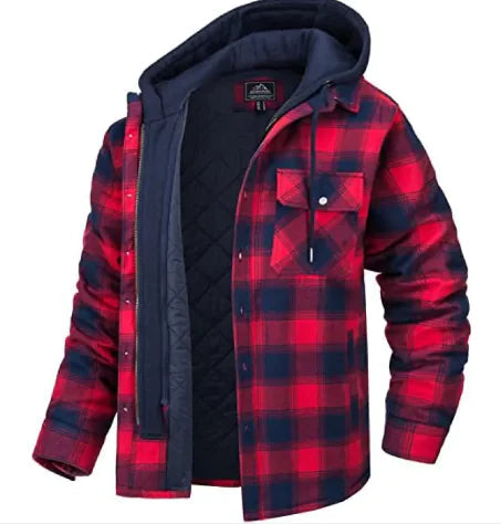 Men's Thick Padded Plaid Jacket – Cozy, Stylish, and Perfect for Cold Weather WEM Support (www.WEM.support)