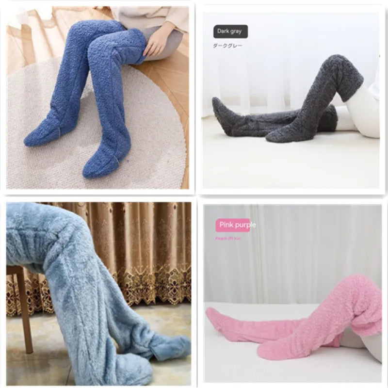 Over Knee High Fuzzy Winter Warm Socks WEM Support (www.WEM.support)