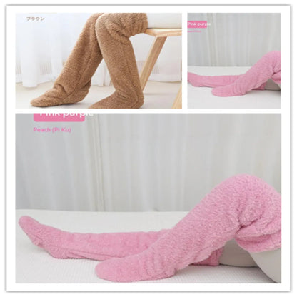 Over Knee High Fuzzy Winter Warm Socks WEM Support (www.WEM.support)