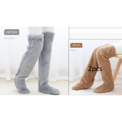 Over Knee High Fuzzy Winter Warm Socks WEM Support (www.WEM.support)
