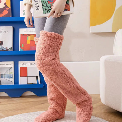 Over Knee High Fuzzy Winter Warm Socks WEM Support (www.WEM.support)
