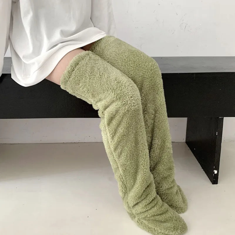Over Knee High Fuzzy Winter Warm Socks WEM Support (www.WEM.support)