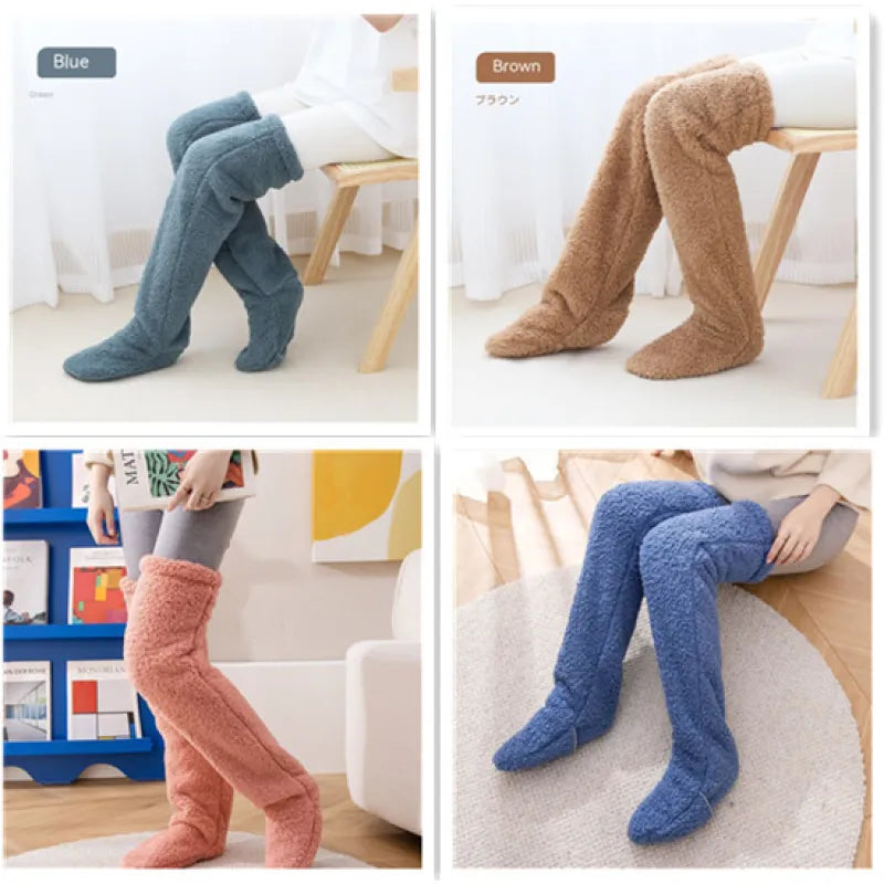 Over Knee High Fuzzy Winter Warm Socks WEM Support (www.WEM.support)