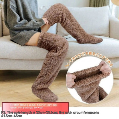 Over Knee High Fuzzy Winter Warm Socks WEM Support (www.WEM.support)