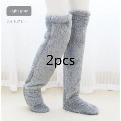 Over Knee High Fuzzy Winter Warm Socks WEM Support (www.WEM.support)