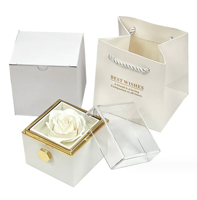 Double Heart Eternal Flower Necklace Set WEM Support (www.WEM.support)