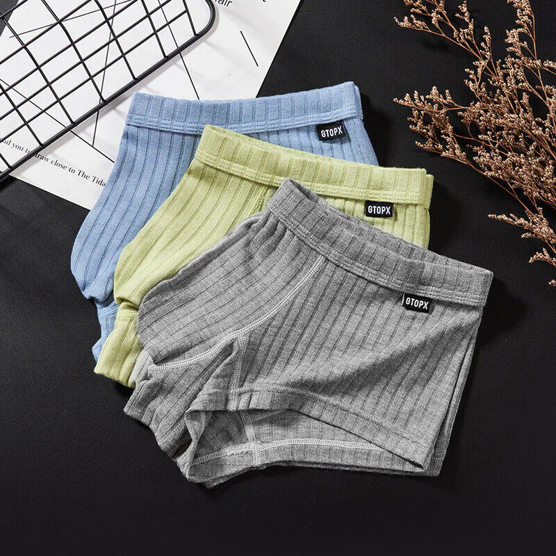 Men's Sexy Underwear Low waist Briefs U Pouch Boxers Striped Shorts Underpants WEM Support (www.WEM.support)
