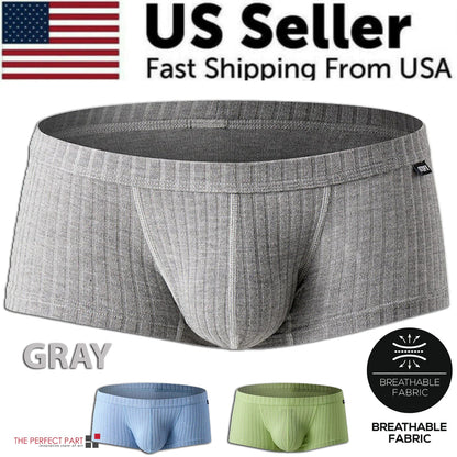 Men's Sexy Underwear Low waist Briefs U Pouch Boxers Striped Shorts Underpants WEM Support (www.WEM.support)