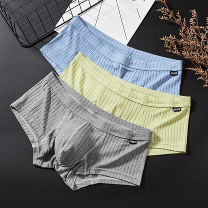 Men's Sexy Underwear Low waist Briefs U Pouch Boxers Striped Shorts Underpants WEM Support (www.WEM.support)