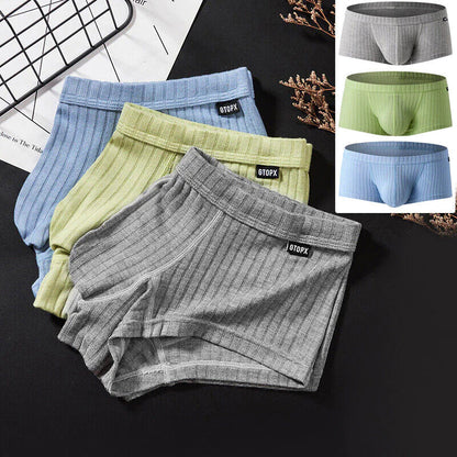 Men's Sexy Underwear Low waist Briefs U Pouch Boxers Striped Shorts Underpants WEM Support (www.WEM.support)