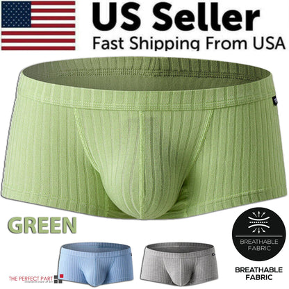 Men's Sexy Underwear Low waist Briefs U Pouch Boxers Striped Shorts Underpants WEM Support (www.WEM.support)
