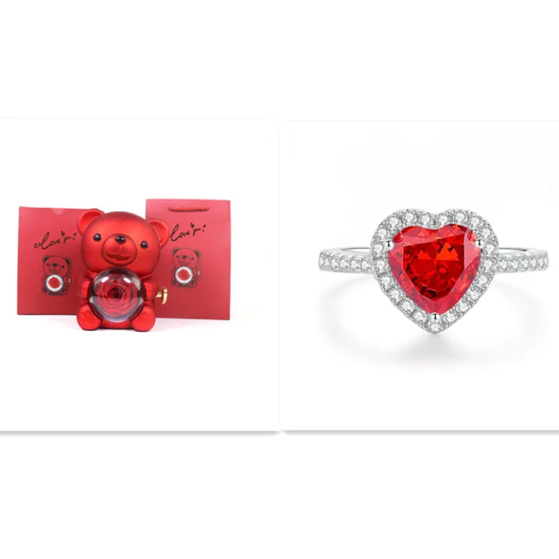 Eternal Rose Teddy Bear Jewelry Box WEM Support (www.WEM.support)