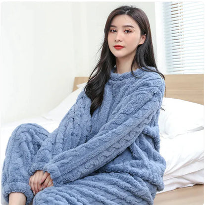 Cozy Flannel Thickened Lounge Set WEM Support (www.WEM.support)