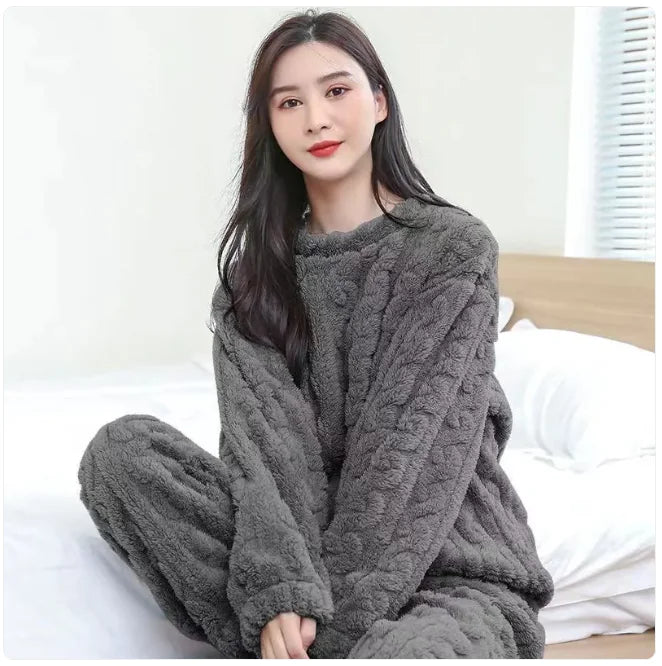 Cozy Flannel Thickened Lounge Set WEM Support (www.WEM.support)