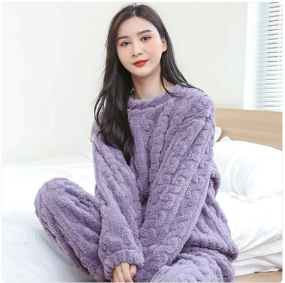 Cozy Flannel Thickened Lounge Set WEM Support (www.WEM.support)