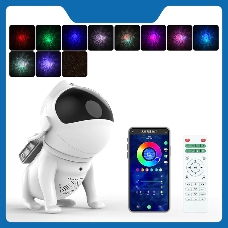 Dog-Shaped Galaxy Projector with Intelligent Voice Control WEM Support (www.WEM.support)