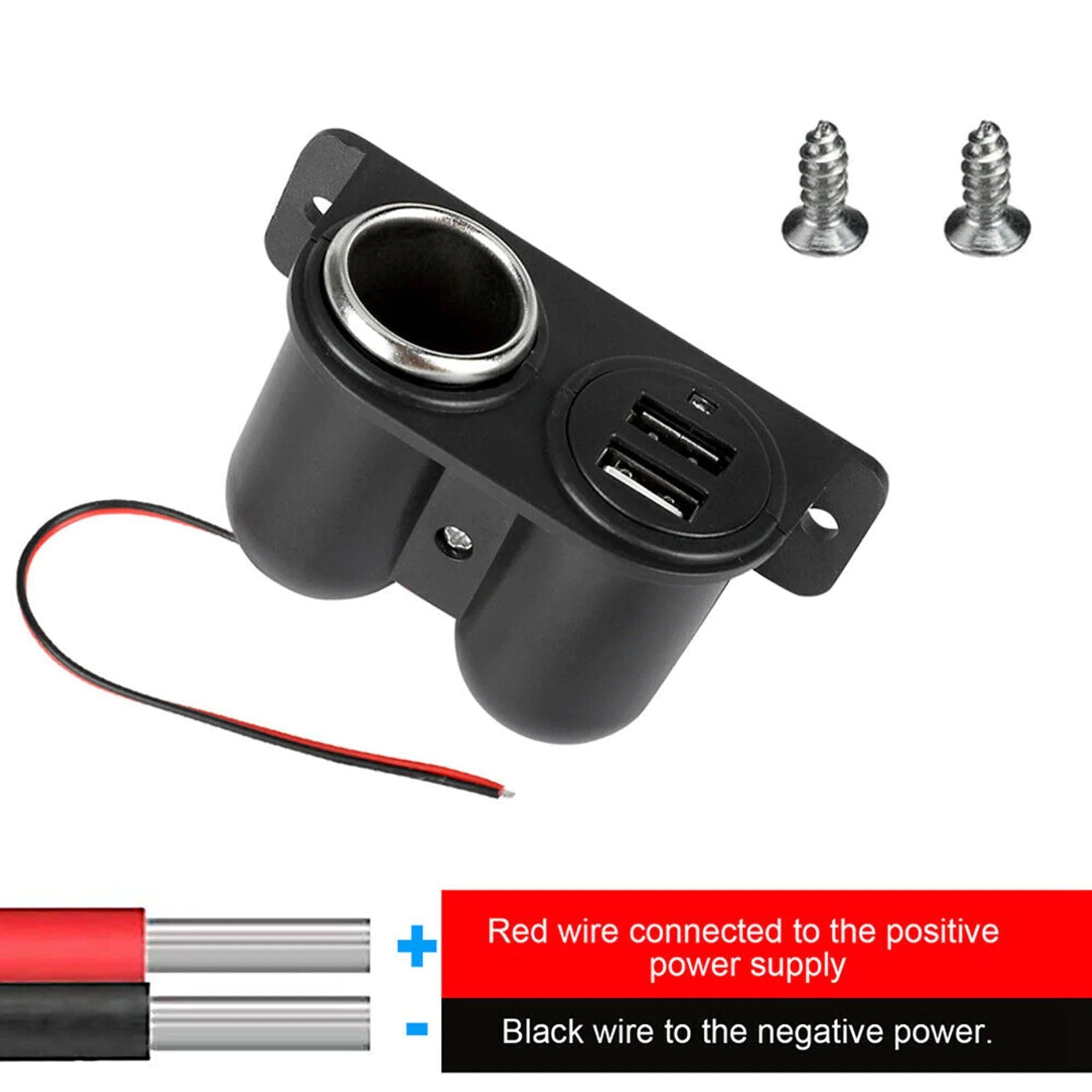 Car Cigarette Lighter Socket Splitter Dual USB Charger Power Adapter Outlet 12V WEM Support (www.WEM.support)