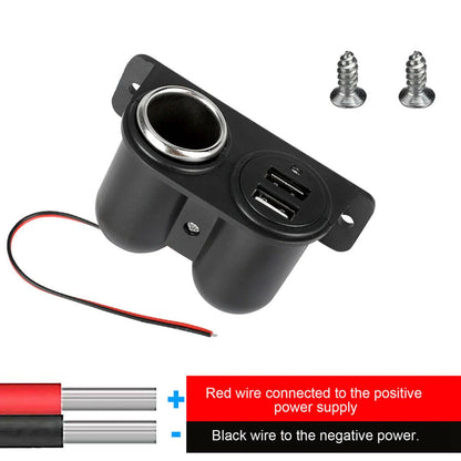 Car Cigarette Lighter Socket Splitter Dual USB Charger Power Adapter Outlet 12V WEM Support (www.WEM.support)