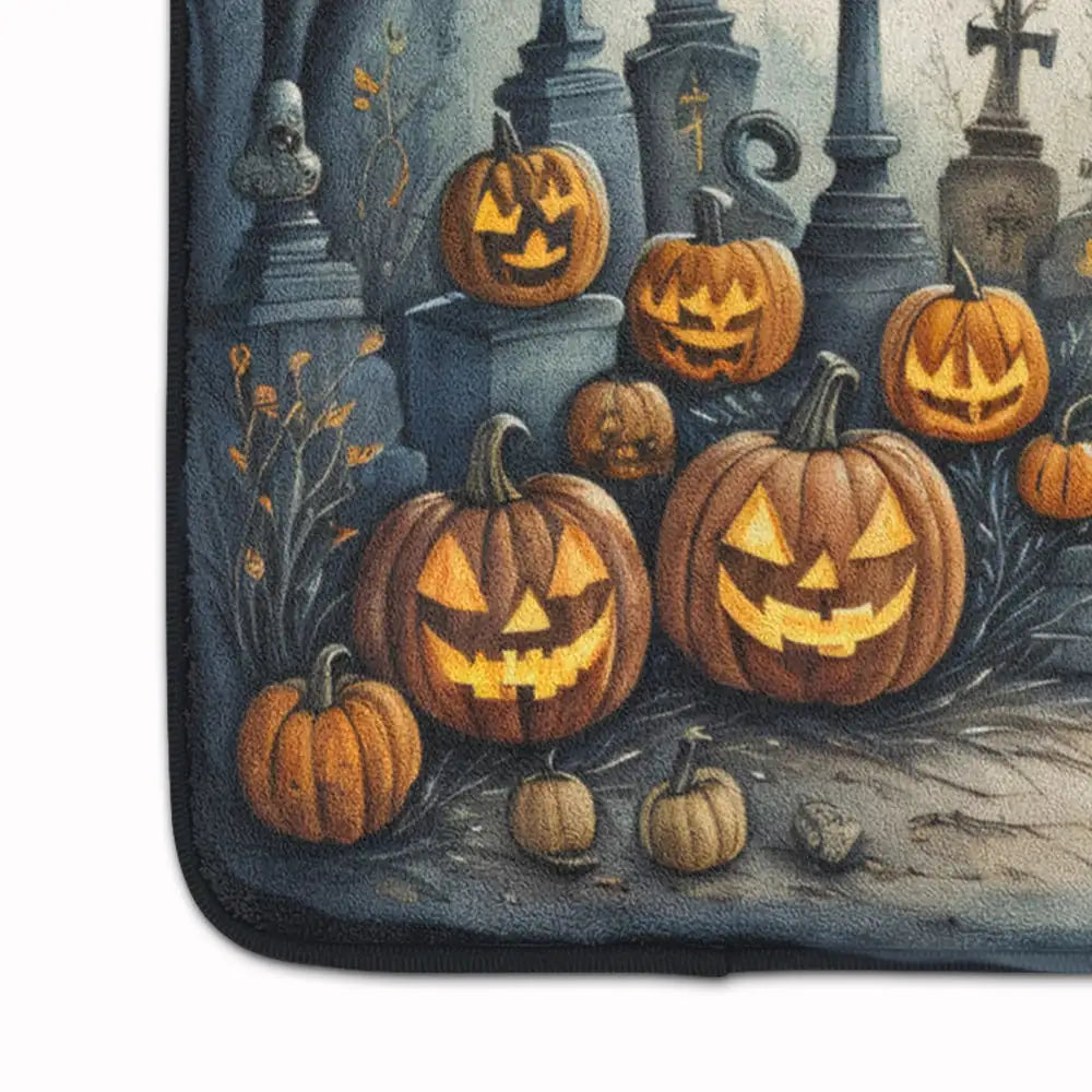 Cat Cemetery Spooky Halloween Memory Foam Kitchen Mat WEM Support (www.WEM.support)
