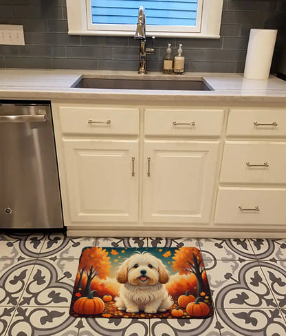 Coton De Tulear Fall Memory Foam Kitchen Mat WEM Support (www.WEM.support)