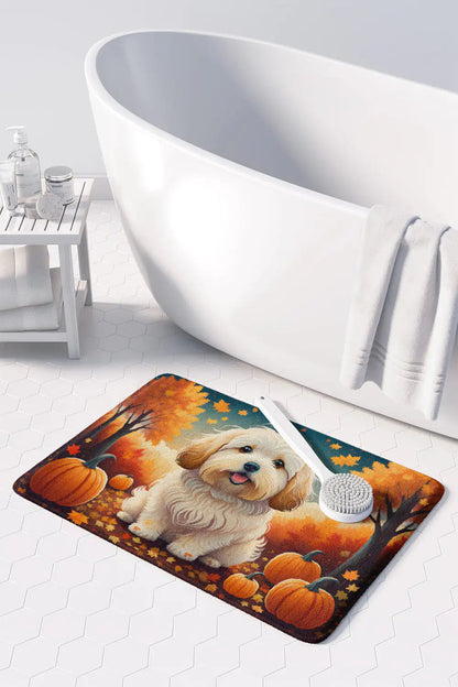 Coton De Tulear Fall Memory Foam Kitchen Mat WEM Support (www.WEM.support)