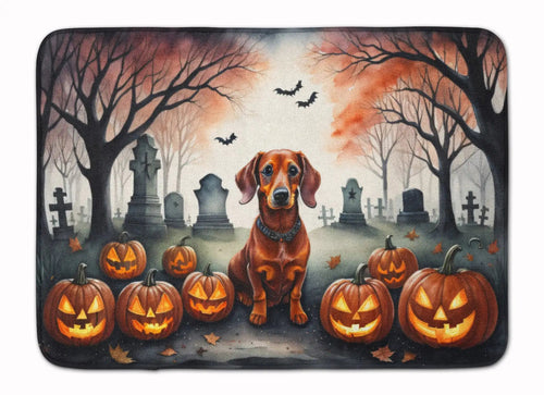 Dachshund Spooky Halloween Memory Foam Kitchen Mat WEM Support (www.WEM.support)