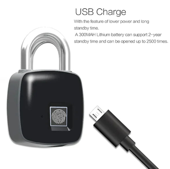 Electronic Fingerprint Smart Padlock WEM Support (www.WEM.support)