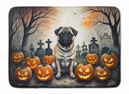 Fawn Pug Spooky Halloween Memory Foam Kitchen Mat WEM Support (www.WEM.support)