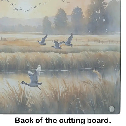 Geese in Flight Glass Cutting Board WEM Support (www.WEM.support)