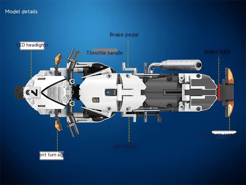 Motorcycle Building Block Model Toy WEM Support (www.WEM.support)