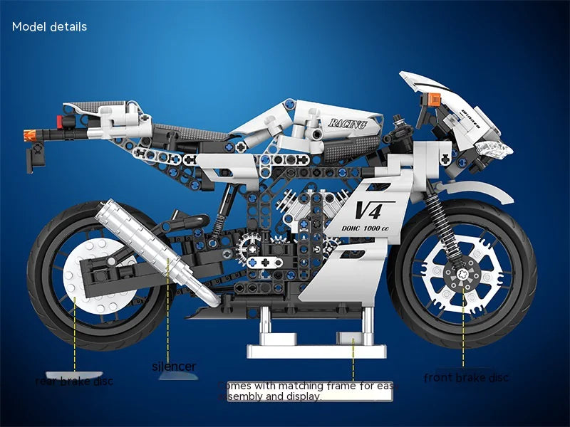 Motorcycle Building Block Model Toy WEM Support (www.WEM.support)