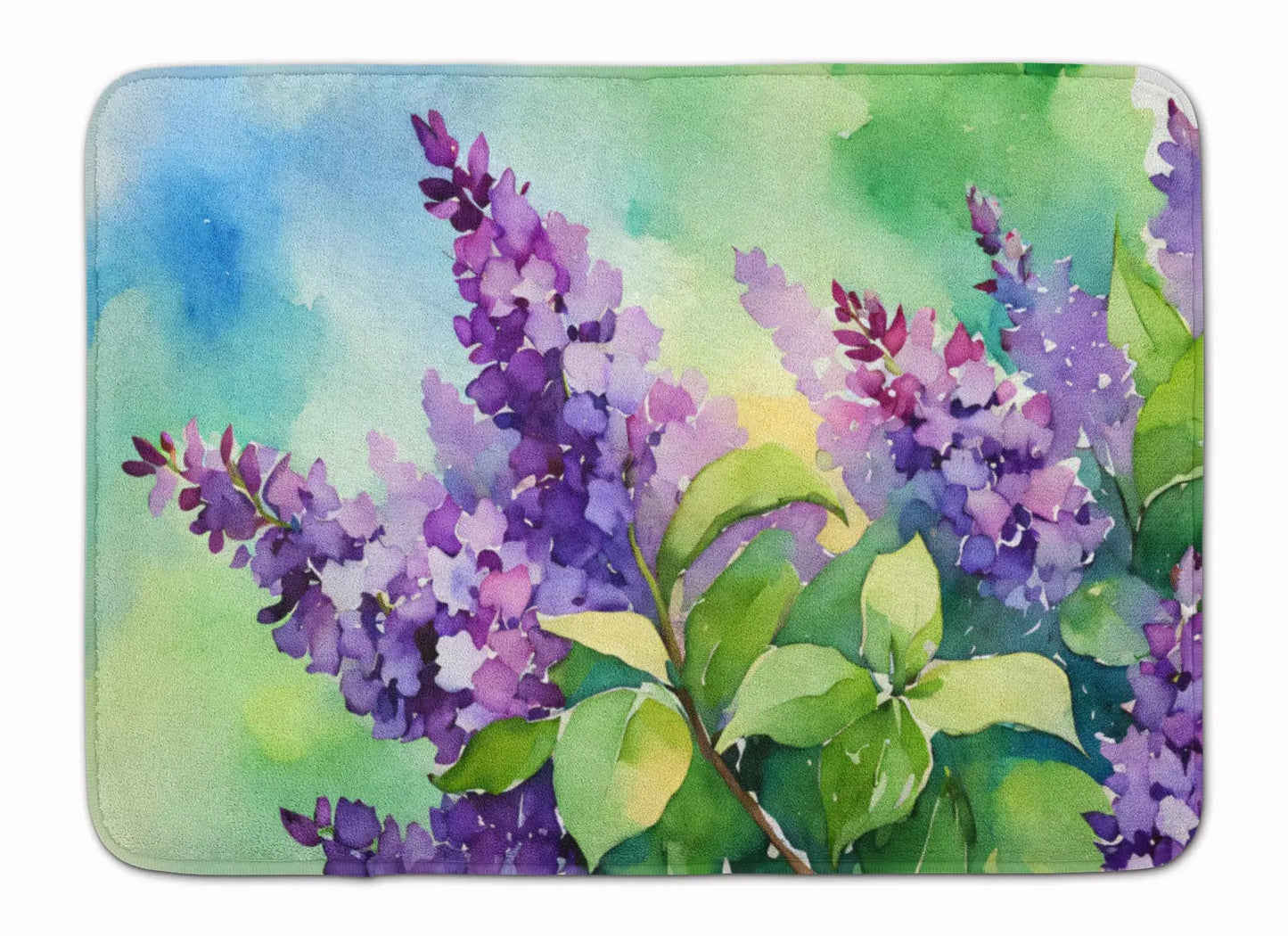 New Hampshire Purple Lilac in Watercolor Memory Foam Kitchen Mat WEM Support (www.WEM.support)