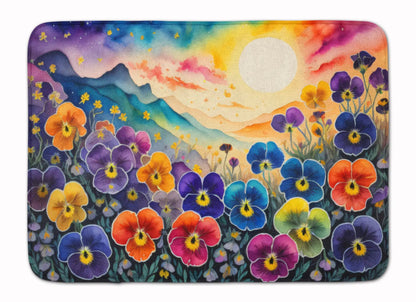 Pansies in Color Memory Foam Kitchen Mat WEM Support (www.WEM.support)