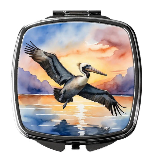 Pelican Fyling at Sunrise Compact Mirror WEM Support (www.WEM.support)