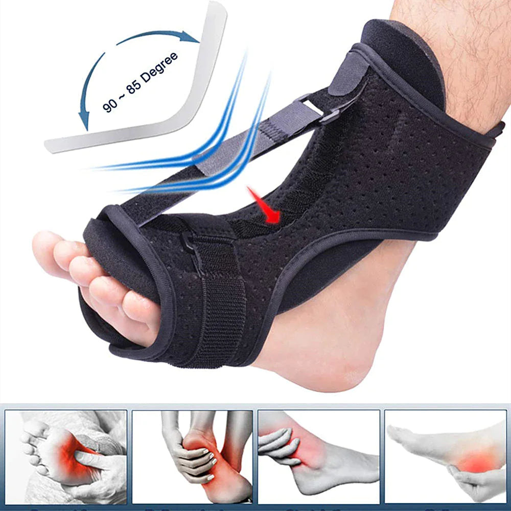 Plantar Fasciitis Night Splint Adjustable Foot Drop Ankle Brace Support Toe Pain WEM Support (www.WEM.support)