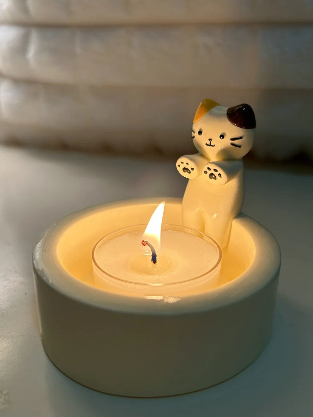 Cute Cat Candle Holder WEM Support (www.WEM.support)