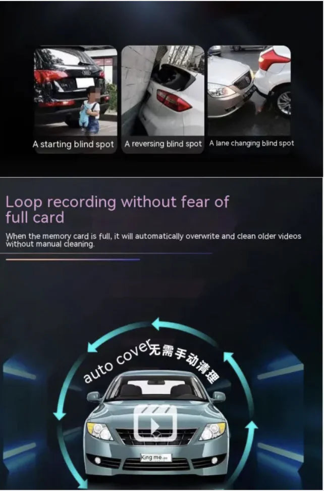 Dual-Lens HD 316-Inch Car Driving Recorder WEM Support (www.WEM.support)