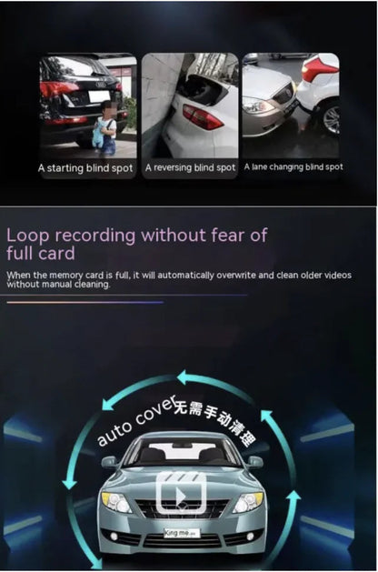 Dual-Lens HD 316-Inch Car Driving Recorder WEM Support (www.WEM.support)