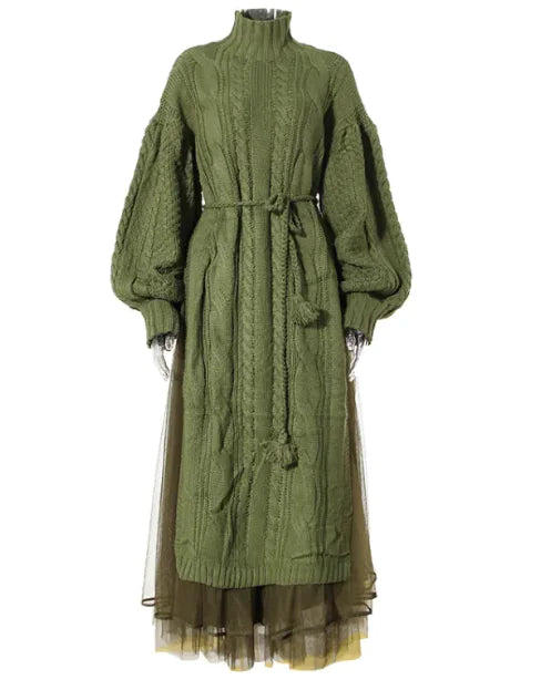 Chic Lantern Sleeve Sweater Skirt Set WEM Support (www.WEM.support)