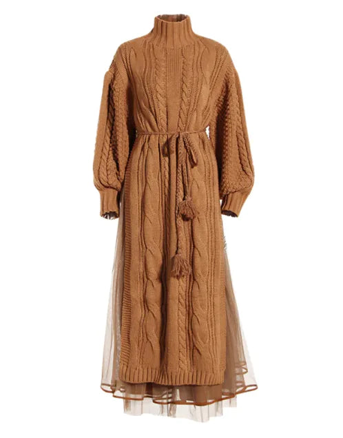 Chic Lantern Sleeve Sweater Skirt Set WEM Support (www.WEM.support)