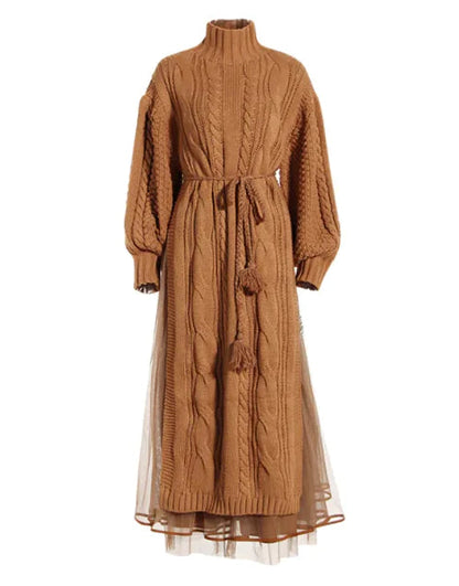 Chic Lantern Sleeve Sweater Skirt Set WEM Support (www.WEM.support)