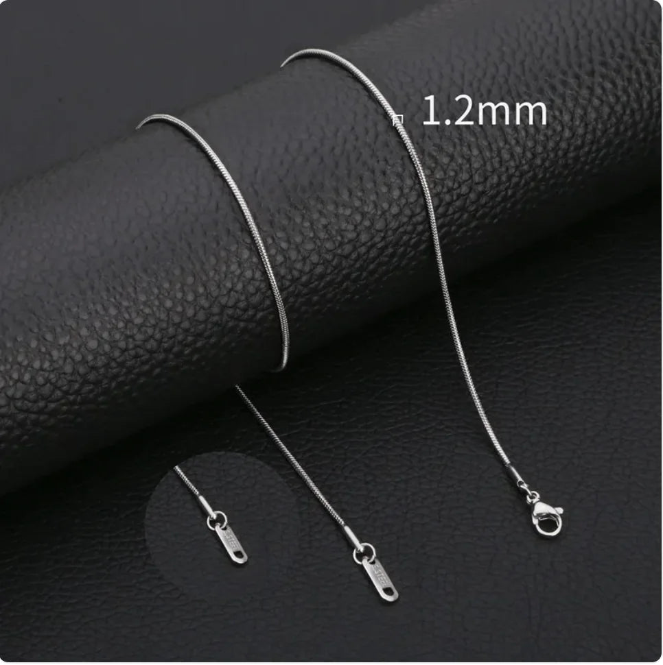 Minimalist Men's Stainless Steel Snake Chain Necklace WEM Support (www.WEM.support)