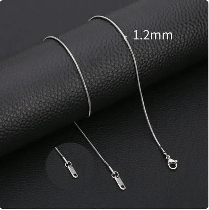 Minimalist Men's Stainless Steel Snake Chain Necklace WEM Support (www.WEM.support)