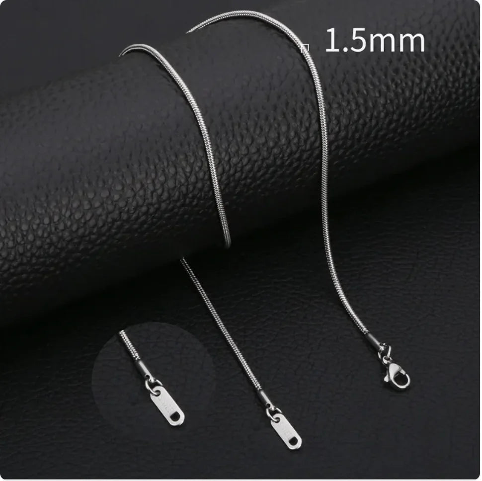 Minimalist Men's Stainless Steel Snake Chain Necklace WEM Support (www.WEM.support)
