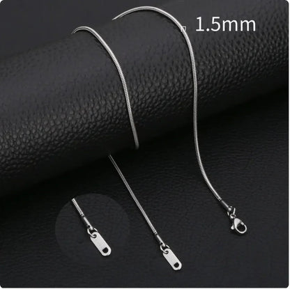 Minimalist Men's Stainless Steel Snake Chain Necklace WEM Support (www.WEM.support)