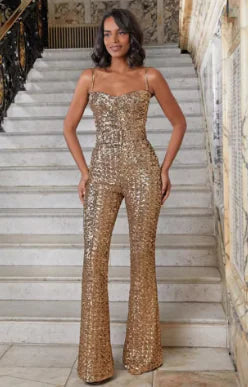 Fashion Women's Sequin Sling Tube Top Jumpsuit WEM Support (www.WEM.support)