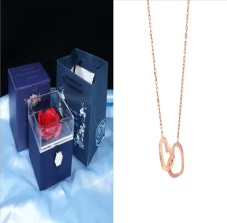 Personalized Double Heart Name Necklace – Customizable Two-Name Necklace for Women WEM Support (www.WEM.support)
