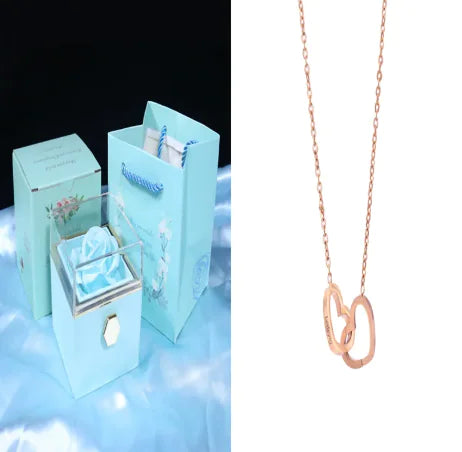 Personalized Double Heart Name Necklace – Customizable Two-Name Necklace for Women WEM Support (www.WEM.support)