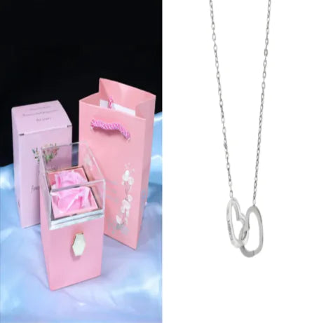 Personalized Double Heart Name Necklace – Customizable Two-Name Necklace for Women WEM Support (www.WEM.support)